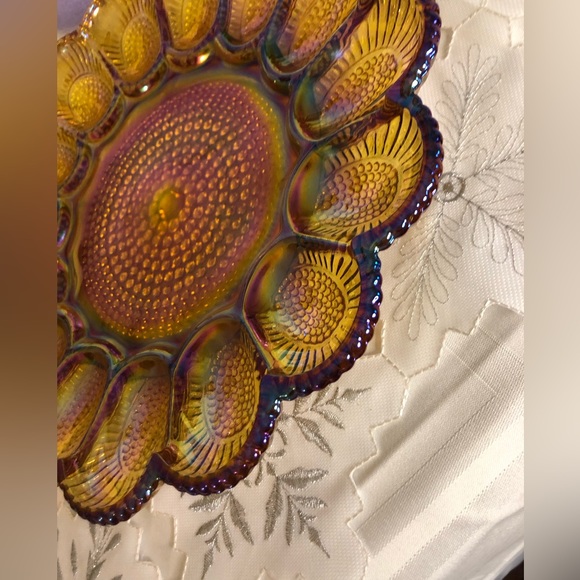 MCM carnival glass egg dish - Picture 6 of 9